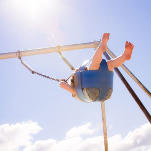 Young child on swing